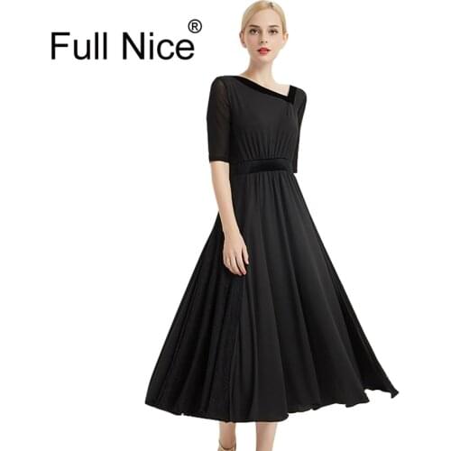 Ballroom dance dress Modern dance Asymmetric neckline One piece Lesson wear Flamenco rumba Samba waltz dress Standard practice