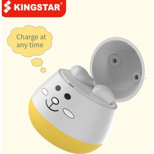 KINGSTAR Bluetooth Earphone Headset Mini Earbuds Cute Pet Cartoon Stereo Music 3D HIFI With Microphone Wireless Headphone