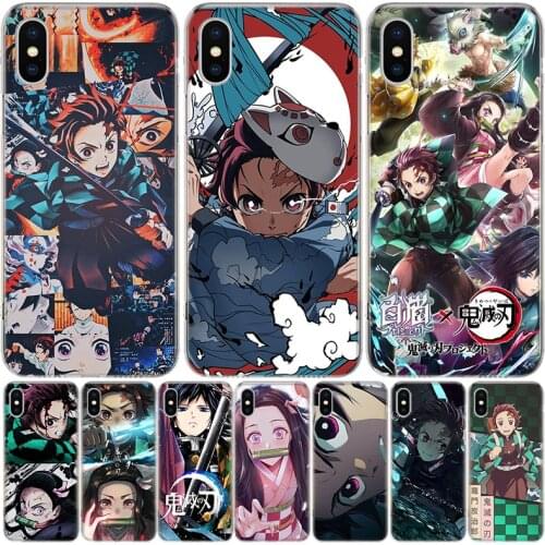 Anime Kimetsu no Yaiba Phone Case For Iphone 11 12 Mini Pro XS Max XR X 8 7 6 6S Plus SE 2020 5 5S SE Cover Shell Coque