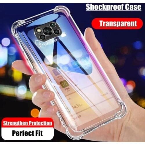 For Poco X3 Pro Pocox3 Pro Poco X3Pro Case Luxury Transparent Shockproof Case For Xiaomi Poco X3 Pro Pocox3 Clear Airbag Cover