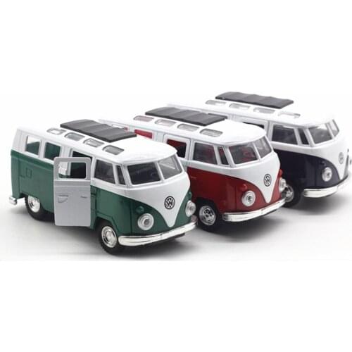 Kids New Little Bus Car Bus Van Model Alloy Diecast Metal Car Bus Vehicles Simulated Toys For Kids Christmas Collection Gift