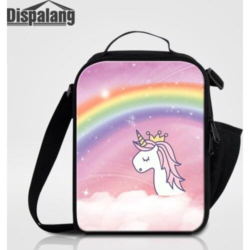 Children Small Food Lunch Bag Rainbow Unicorn Animal Printing Lunch Cooler Bags For Student Girl Boy Fashion Lunchbox For School