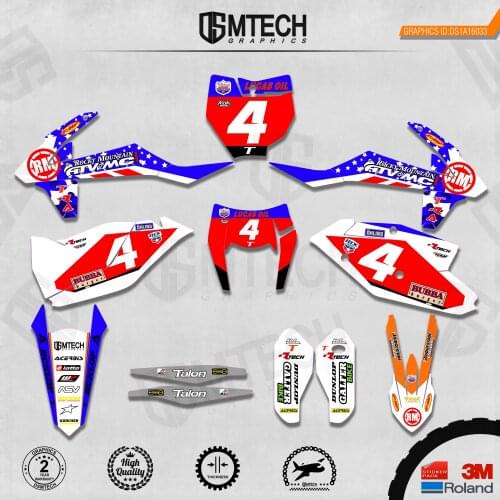 DSMTECH Customized Team Graphics Backgrounds Decals 3M Custom Stickers For KTM 2017-2019 EXC 2016-2018 SXF 033