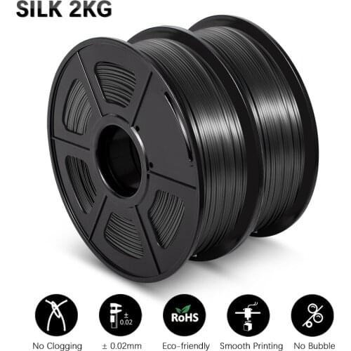 GOHIGH 2 Rolls SILK PLA 3D Printer Filament 1.75mm 2KG Shine Colorful Silk Effect For 3D Printing