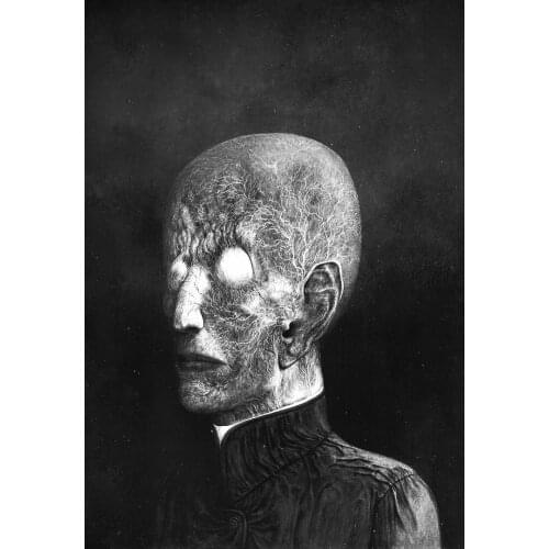 Gothic Horror Art Freaky Face of a Priest Art print Silk poster Home Wall Decor