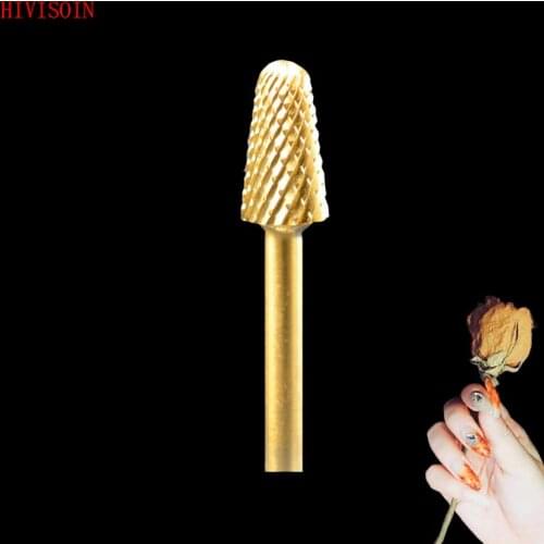 HIVISOIN-5pcs- Carbide Nail Drill Bit -Safety Bit -(60090010)-Gold