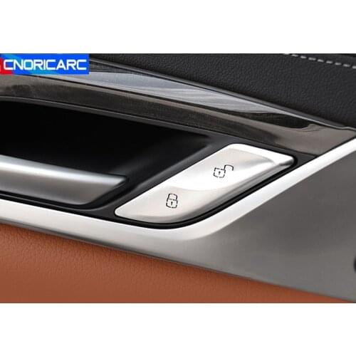 Aluminum Alloy Car Styling Door Lock Unlock Switch Buttons Cover Trim For BMW 5 Series G30 G38 2018-20 Interior Accessories