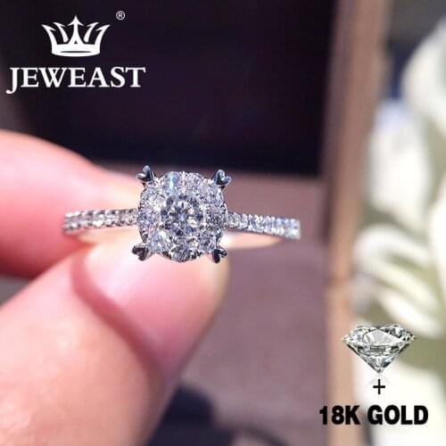 Natural Diamond 18K Gold Pure Gold Ring Beautiful Gemstone Ring Good Upscale Trendy Classic Party Fine Jewelry Hot Sell New 2020