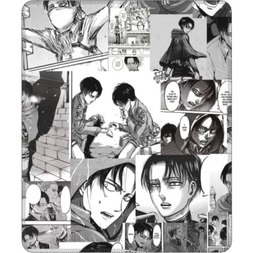 Levi Manga Collage Mouse Pad Attack on Titan Shingeki no Kyojin Best Anime Non-Slip Desk Mat Pads Rubber Office Home Deco Mat