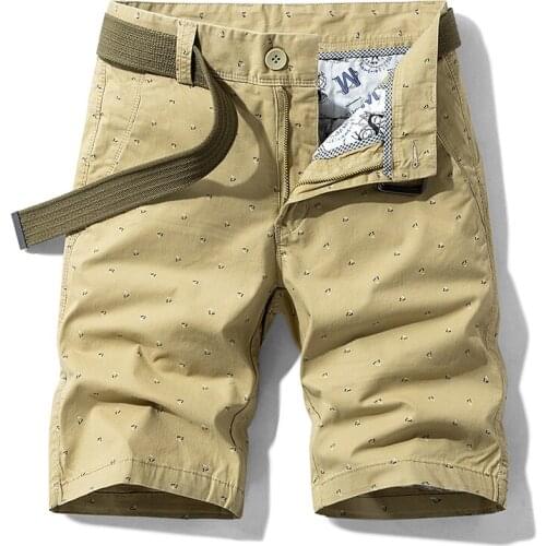 Luulla 2020 Summer Casual Shorts Men Fashion 100% Cotton Knee Length Loose Fit Shorts Homme Bermuda Trousers Men Brand Clothing