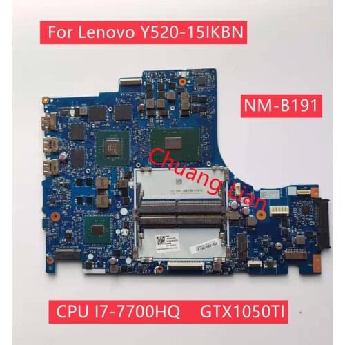 NM-B191 For Lenovo Y520-15IKBN Laptop motherboard DY512 NM-B191 With CPU I7-7700HQ GPU GTX1050TI DDR4 100% Fully Tested