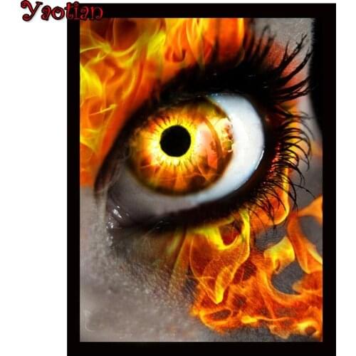 New Arrivals Diamond Embroidery Abstract Fire Eyes Pictures Rhinestones Full Square Diamond Painting Diamond Mosaic Home Decor