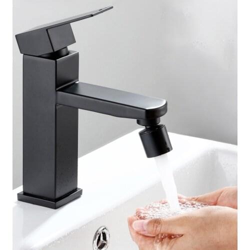 New Black Aerator Kitchen Faucet Bubbler 360-Degree Double Modes 2-flow Splash-proof Booster Water Faucet Bubbler for Kitchen