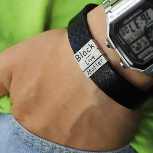 Personalized Customized Letters Bracelets Engraved Your Words Bracelet Titanium Steel ID Bangles For Mans Gift