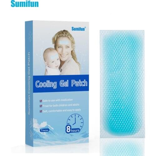 Sumifun 7pcs Kids Adult Medical Physical Ice Cooling Gel Patch for Fever Relief Temperature Ice Gel Headache Pad Fever Down Pla
