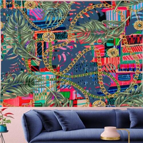 Psychedelic Tropic Plant Mandala Tapestry Vintage chain Retro Wall Hanging Bohemian Art Wall Carpets mandala beach tapestryies