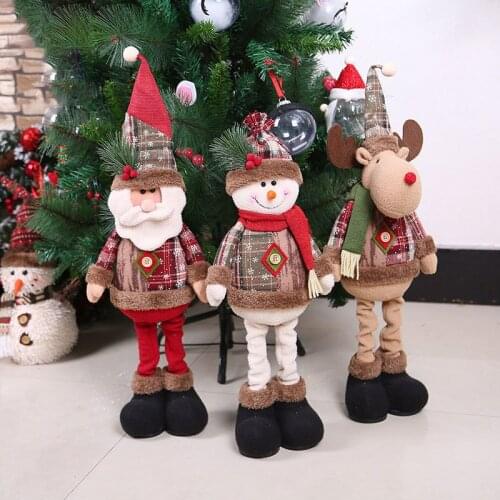 Extension-type Christmas Santa Claus Doll Snowman Elk Window Decor Ornaments Gift Toys Xmas Decorations For New Year Navidad