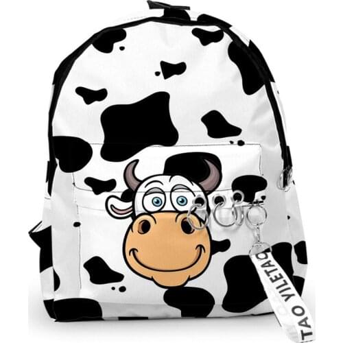 2021 3D Print Backpacks dairy cow Teenager Students School Bags Men/Women Animal texture Outside Travel Waterproof Backpack
