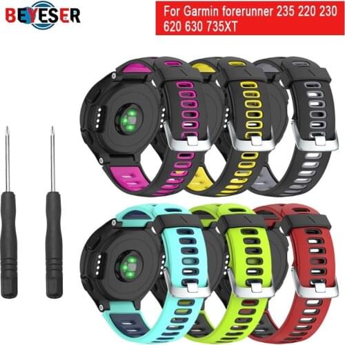 Outdoor Sport Silicone Strap for Garmin forerunner 735XT 735 235 220 230 620 630 Watch Band with tool Soft Silicone Accessories