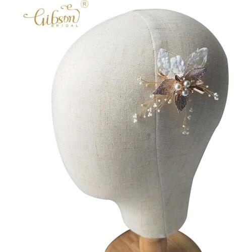 Wedding Gold Hair Accessories Women Headpiece Butterfly Shape Small Bridal Hair Clip Handmade Barrette