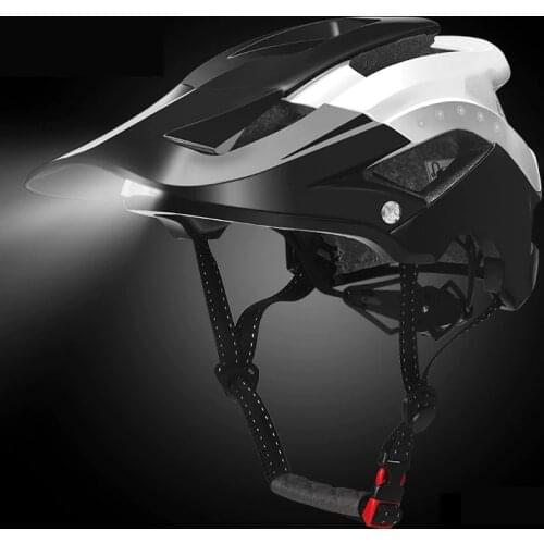 ROCKBROS Bicycle Light Helmet Intergrally-molded Bike Headlamp Cycling Helmet Sports Safety Safety MTB Bike Cap Helmet