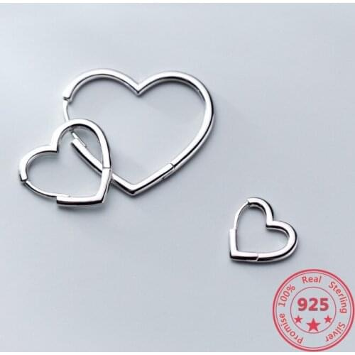 Chic 100% S925 Sterling Silve Earrings For Women Small Fresh Girl Heart-shaped Temperament Fashion Wild Style