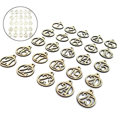 1-25 Wooden Christmas Advent Calendar Gift Tags Number Gift Tags Christmas Countdown Tags Christmas Decoration Dropship