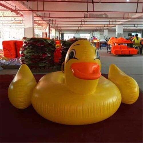 275*140CM Giant Inflatable Big yellow duck Pool Float Ride-On Swimming Ring Water Mattress Circle Cool Holiday Party Toys