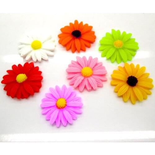 30Pcs Mixed Resin Flower Beads Decoration Crafts Flatback Cabochon Scrapbooking Fit Phone Embellishments Diy Accessories