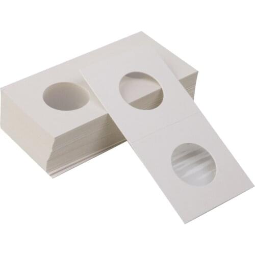 33mm High Quality Bundle Of 50 2x2 Cardboard Coin Flips for Coin Storage And Display