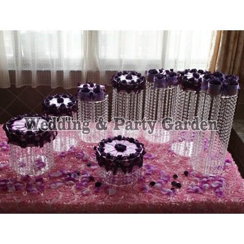 8pcs Birthday Luxury Crystal Clear Circle Acrylic Round Cupcake Luxury birthday gift Valentines Gift D20~30,H45~10