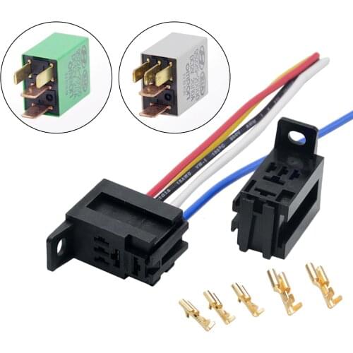 1PC THREE TYPES 12V Car OMRON Power Relay Socket ( with terminal, with 4pins wires, with 5pins wires),relay optional