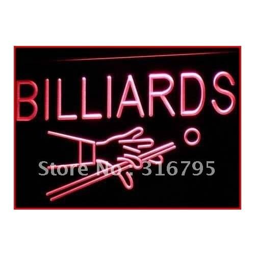 I309 Billiards Pool Room Table Bar Pub NEW Light Signs On/Off Switch 20+ Colors 5 Sizes