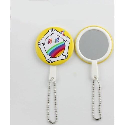 Custom DIY 100 sets of 58MM big round mirror personalized custom mirror key chain DIY personalized and practical gifts