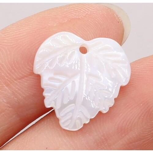 10Pcs Natural Freshwater Shell Pendant White Leaf-Shaped Loose Beads For Jewelry Making DIY Necklace Earrings Accessory