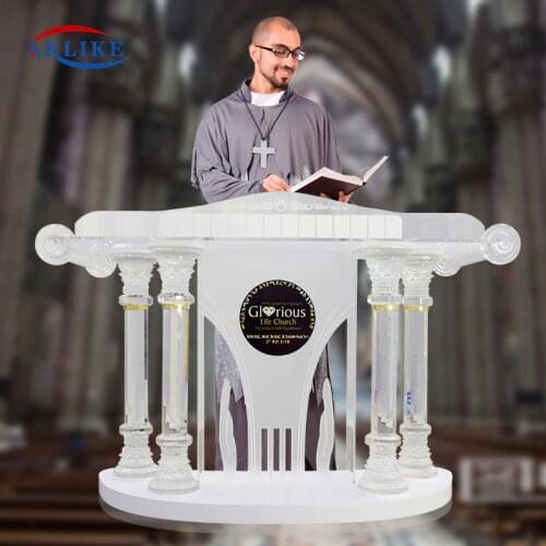 Church Pulpit Lectern Acrylic Podiums Modern Aklike Reception Desk For Speaker Pulpitos De Madera Para Iglesias Speech Table