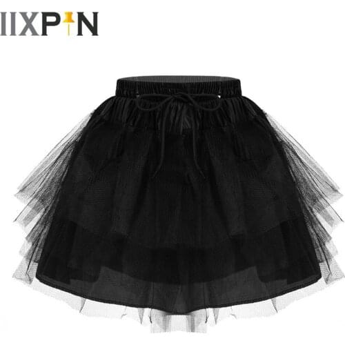 Childrens Tutu Ballet Pleated Skirt Kids Petticoats A-line Crinoline Underskirt For Flower Girls Dresses Girls Dance Costume