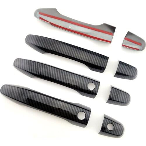 For Honda CRV CR-V 2012 2016 Carbon Fiber Printed Car Exterior Door Handle Cover Door Bowl Moulding Trim For Civic 2013 2015