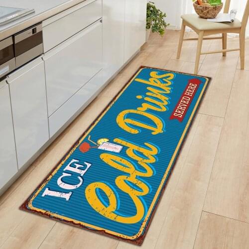 Home Kitchen Floor Mat Carprt Non-slip Entrance Door Mat Vintage Flannel Floor Mat Rugs for The Bedroom Living Room Kitchen