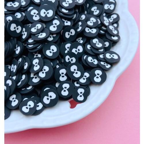 20g/Lot Hot Polymer Clay Miniature Black Ball Sprinkle , Cute Leaf Slice for Crafts Making, Phone Deco, DIY Scrapbooking