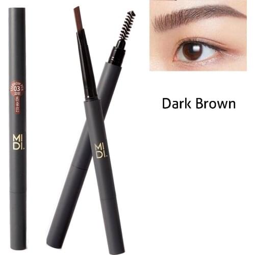 2 in1 Dark Brown Eyebrow Pencil Waterproof Long Lasting No blooming Bevel Eye Brow Pencil Natural Beauty Cosmetic Tool Eye Brush