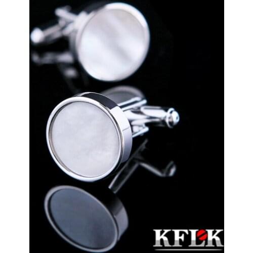 KFLK 2020 Luxury HOT shirt cufflink for mens gift Brand cuff buttons Shell cuff links High Quality abotoaduras gemelos Jewelry