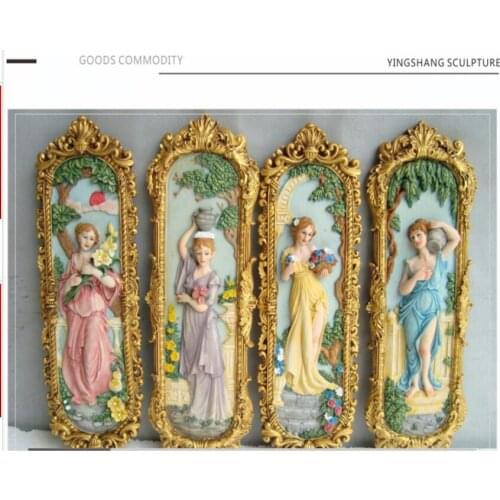 Classical beautiful girl three-dimensional relief handmade color painting wall wall home hotel villa decoration painting