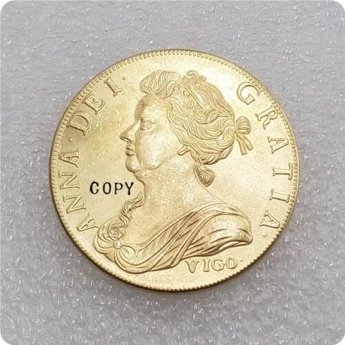 United Kingdom Queen Anne 1703 gold VIGO five guineas Copy Coin