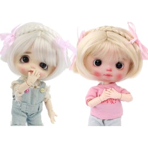 MUZIWIG 1/8 BJD Doll Wig Doll Accessories Soft Fiber Short Wigs For Cute Baby Doll 1/8 BJD/SD Dolls Gift Toy For Girl