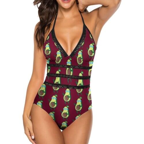 Avocado Swimsuit Suspender Sexy Swimwear Festival Youth New One Piece Bathing Suit