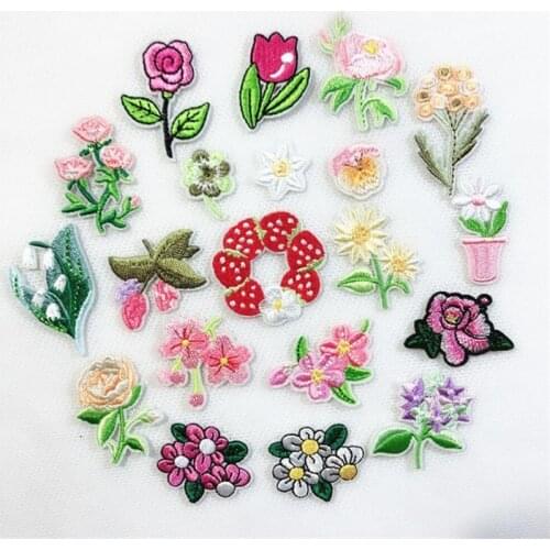 10PCS Fashion Embroidered Kinds of Flower Patch for Clothing Applique for Jeans DIY Accessories Cute Cheap Iron on Patches