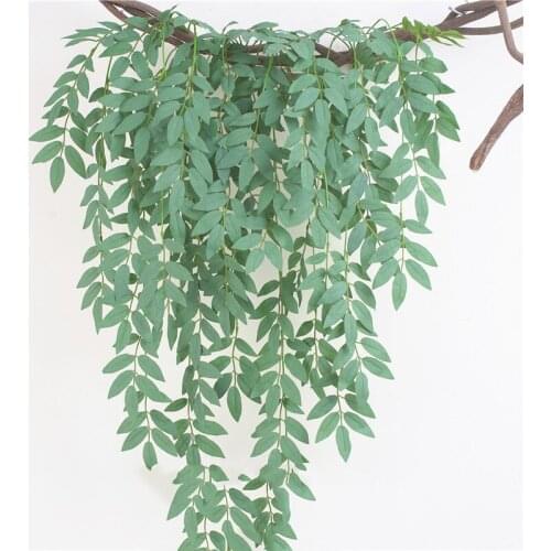 Artificial green plant willow vines Mori wedding ceiling set decoration home silk fake flowers Indoor rattan wall hanging leaves