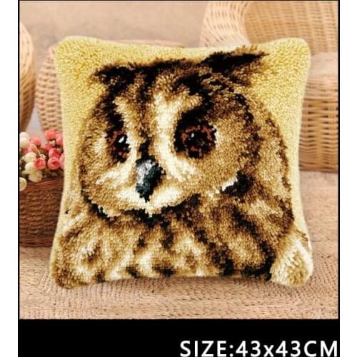 Embroidery Kits Latch Hook 37/43/50 cm Animal Latch Hook Cushion Carpet Pillow Cover Foamiran For Needlework Embroidery Smyrna