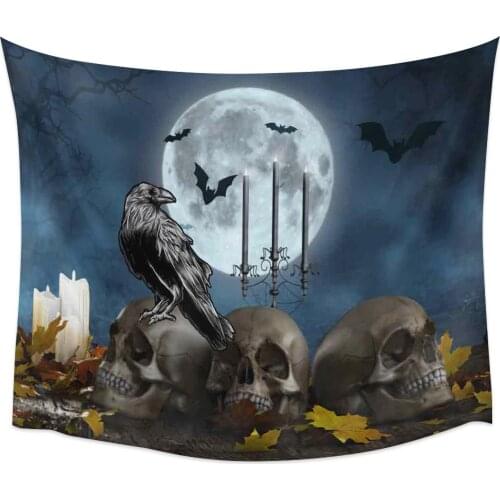 Halloween Night Wall Tapestry Cover Beach Towel Picnic Yoga Mat Home Decoration